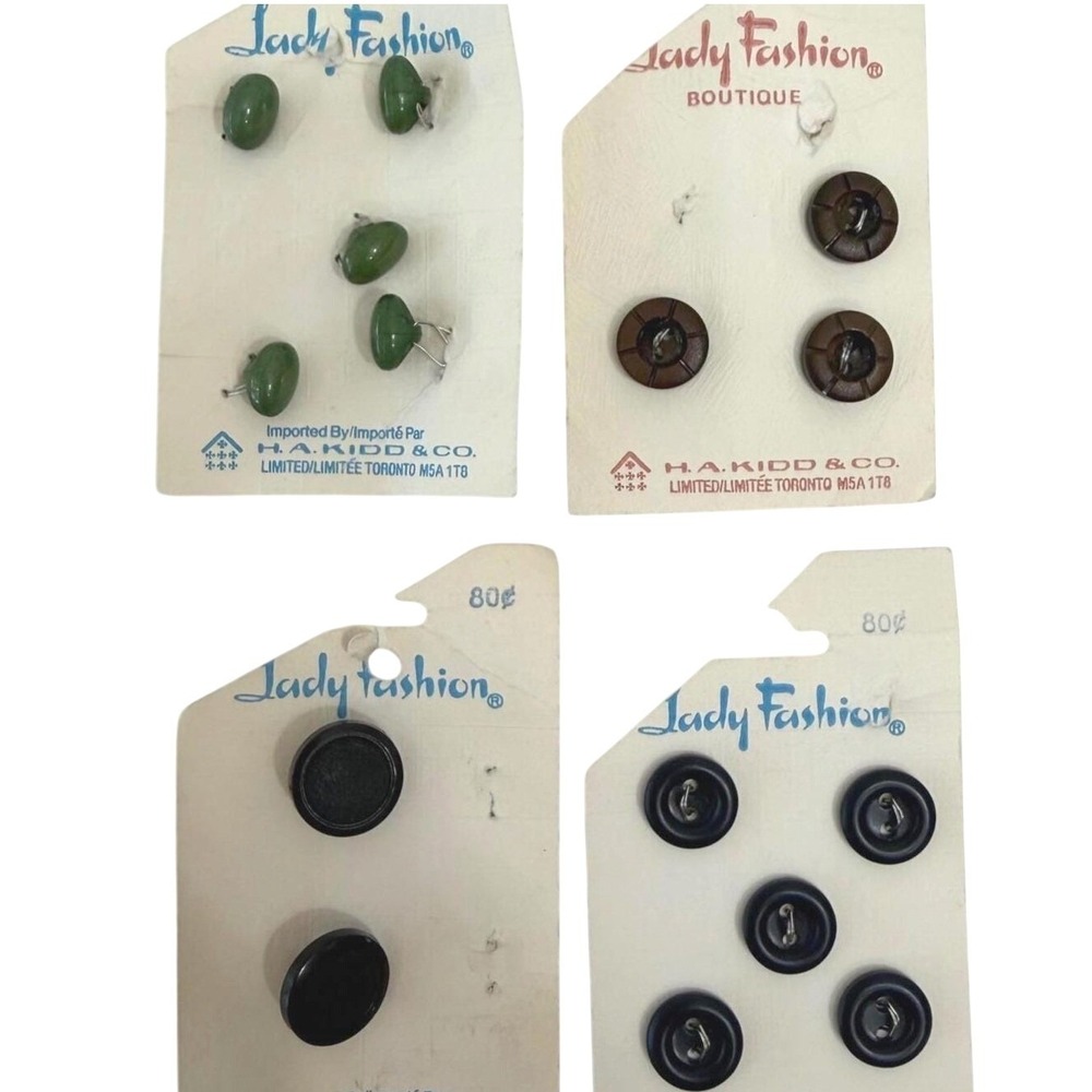 Lady Fashion Vintage Buttons Deadstock Retro Sewing Supply Mid‎ Century Mix Lot